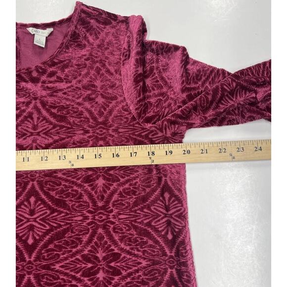 Cato Velvet Burnout Top Pink Size L Boho Whimsigoth Gothic Witchy - Picture 11 of 12